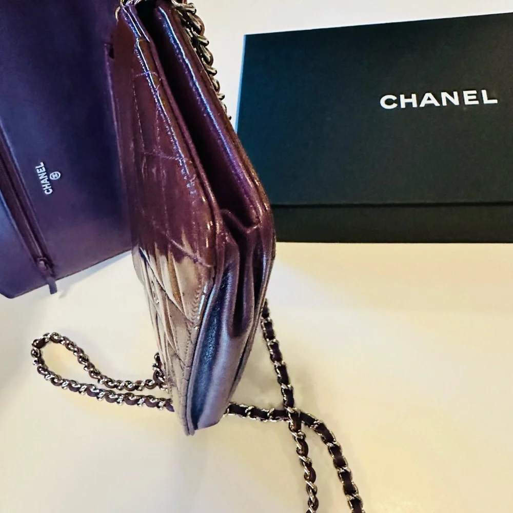 Chanel Quilted Burgundy Wallet On Chain - Picture 13 of 16